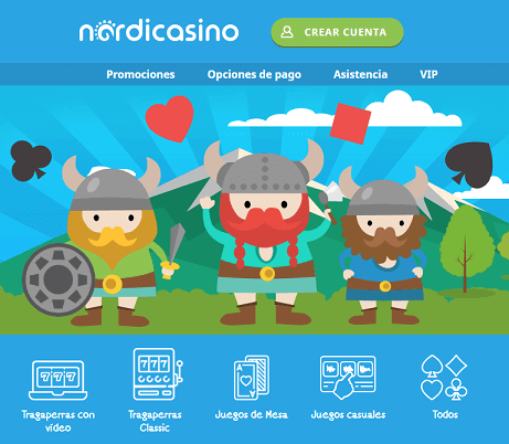 nordicasino mainpage