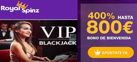 Hasta 800 euros y 25 juegos gratis en Casino RoyalSpinz