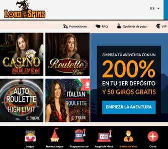 Hasta 2000 euros por primer depósito Casino Lord of Spins