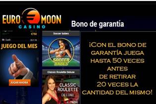 Casino Euromoon bono de garantía juega hasta 50 veces